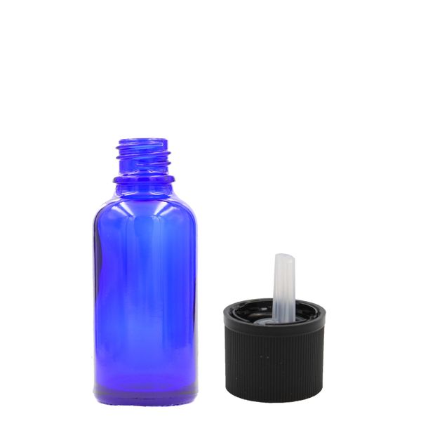 5ml Modrá Sklenená Fľaška s Uzáverom s Detskou Poistkou