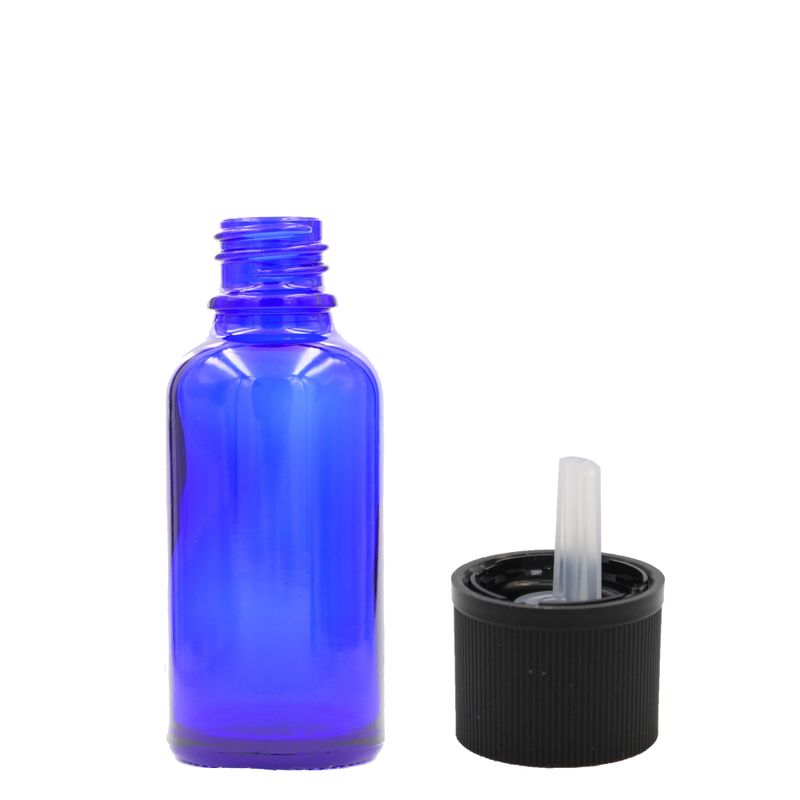 10ml Modrá Sklenená Fľaška s Uzáverom s Detskou Poistkou