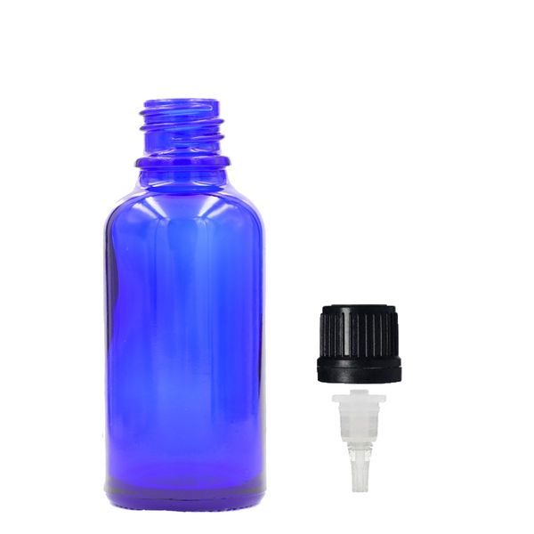 30ml Modrá Sklenená Fľaška s Kvapkadlom