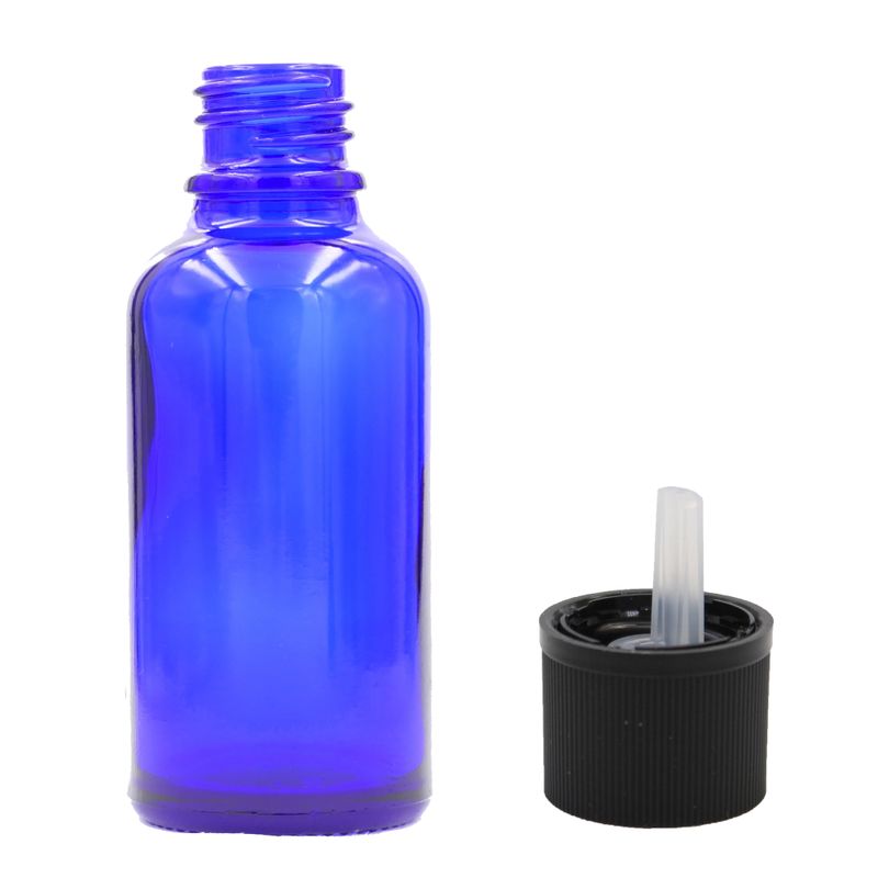 100ml Modrá Sklenená Fľaška s Uzáverom s Detskou Poistkou