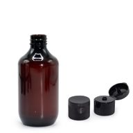 250 ml Jantárová Plastová Fľaša Boston s Uzáverom 28 mm