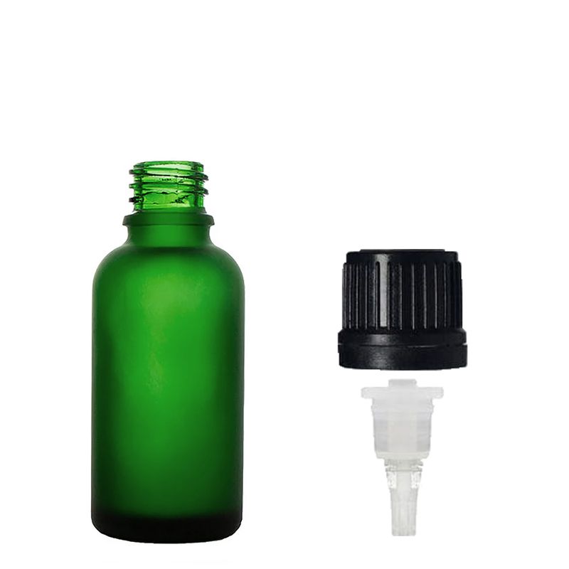10ml Matná zelená sklenená fľaša s kvapkadlovým uzáverom