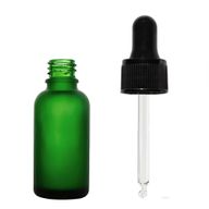 10 ml matná zelená sklenená fľaštička s čiernou pipetou