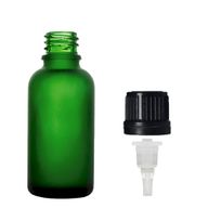 50 ml Matná zelená sklenená fľaša s kvapkadlovým uzáverom