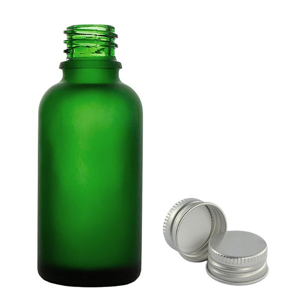 100 ml matná zelená sklenená fľaša s hliníkovým uzáverom