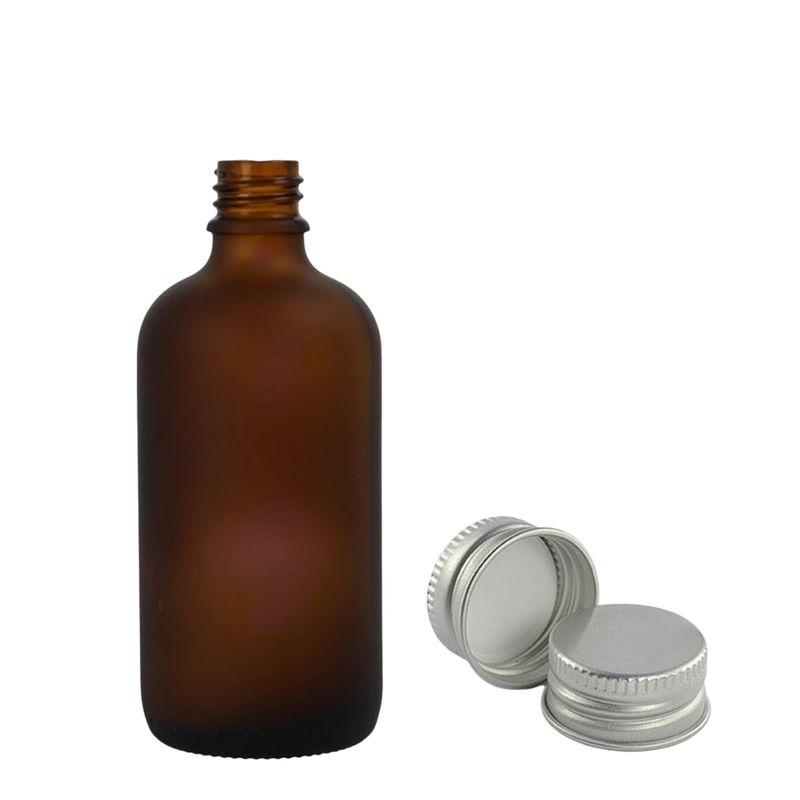 30 ml Matná jantárová sklenená fľaša s hliníkovým uzáverom