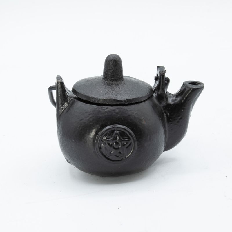 Malý litinový rituálny hrniec s päťuholníkom 8x8x10 cm