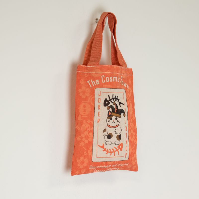 Ikonická Mini Základná Taška - Maneki Neko (4 rôzne dizajny) - (25x20 cm) - Prírodná 4oz