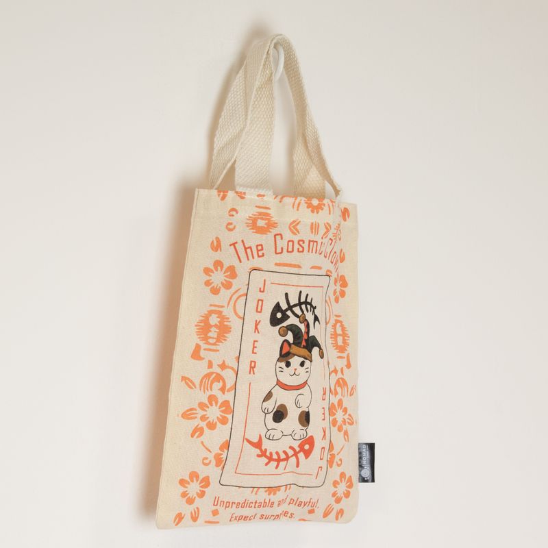 Ikonická Mini Základná Taška - Maneki Neko (4 rôzne dizajny) - (25x20 cm) - Prírodná 4oz