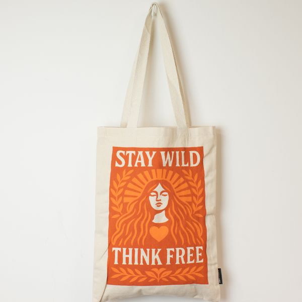 Ikonická Základná Taška - Stay Wild (41x31 cm) - Prírodná 10oz