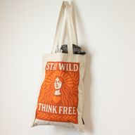 Ikonická Základná Taška - Stay Wild (41x31 cm) - Prírodná 10oz