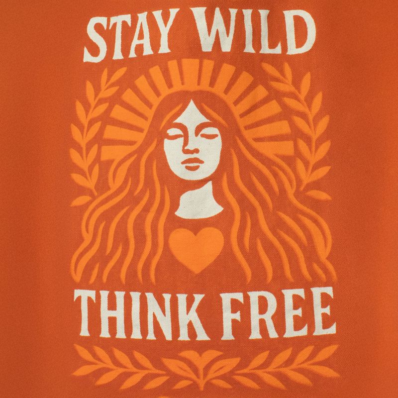 Ikonická Základná Taška - Stay Wild (41x31 cm) - Prírodná 10oz