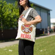 Ikonická Základná Taška - REBEL - (40x37cm) - Prírodná 4oz