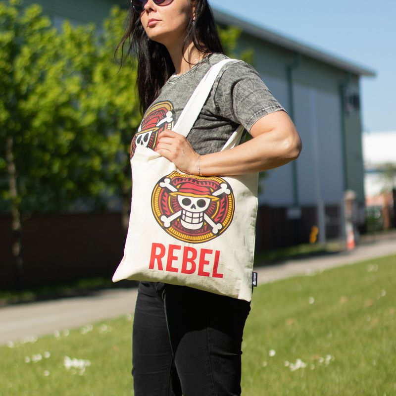 Ikonická Základná Taška - REBEL - (40x37cm) - Prírodná 4oz