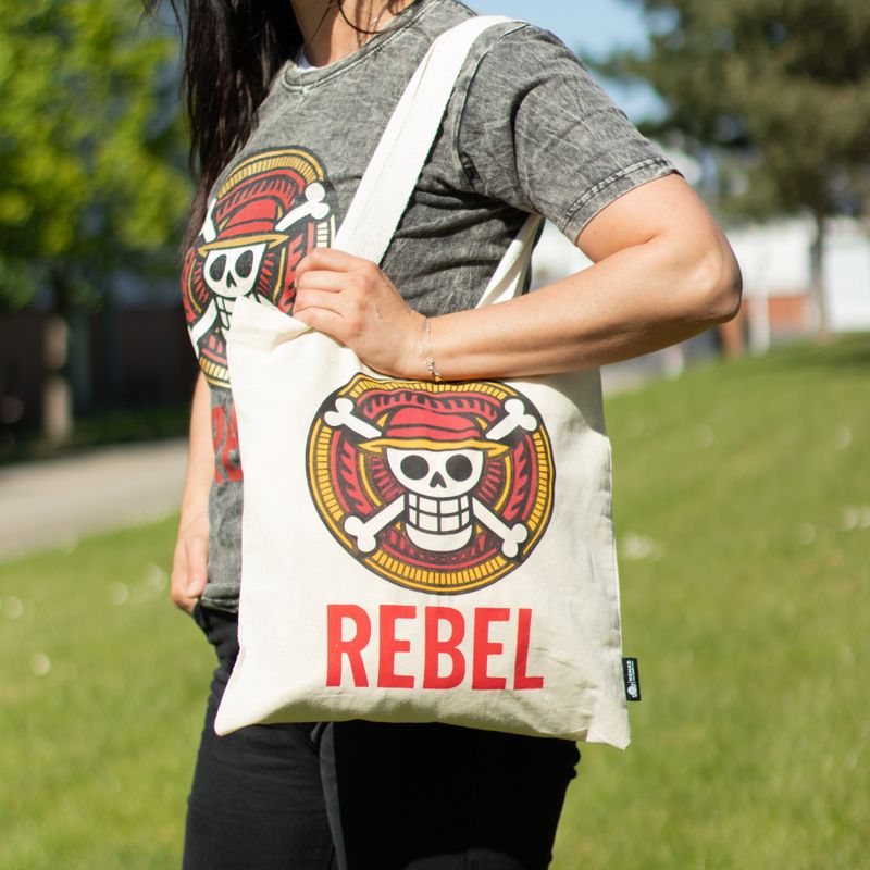 Ikonická Základná Taška - REBEL - (40x37cm) - Prírodná 4oz