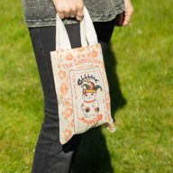 Ikonická Mini Základná Taška - Maneki Neko (4 rôzne dizajny) - (25x20 cm) - Prírodná 4oz
