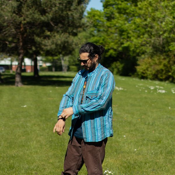 Nomad Sari Grandad Košeľa - tyrkysová