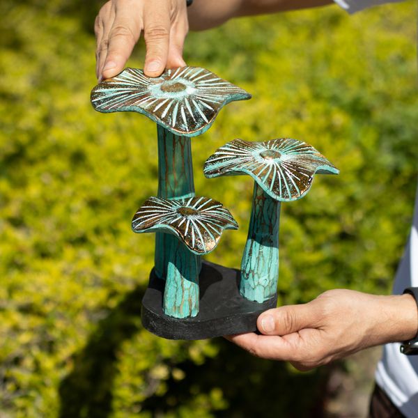 Zlaté hubové umenie - Zelená patina - Malé (20x17 cm)