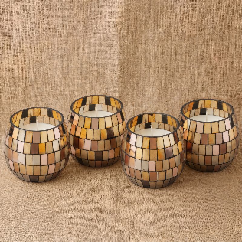 Amber Mosaic – Sviečky v sklenenom pohári – malé