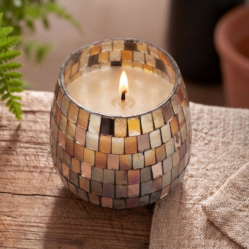 Amber Mosaic – Sviečky v sklenenom pohári – stredné