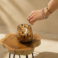 Amber Mosaic – Sviečky v sklenenom pohári – stredné