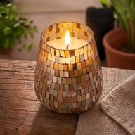Amber Mosaic – Sviečky v sklenenom pohári – vysoké