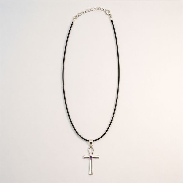 Indické modlitebné prívesky - postriebrené (45 cm šnúra) - Ankh – symbol večného života