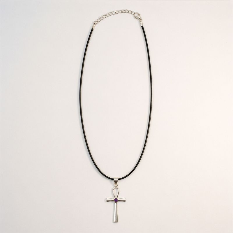 Indické modlitebné prívesky - postriebrené (45 cm šnúra) - Ankh – symbol večného života