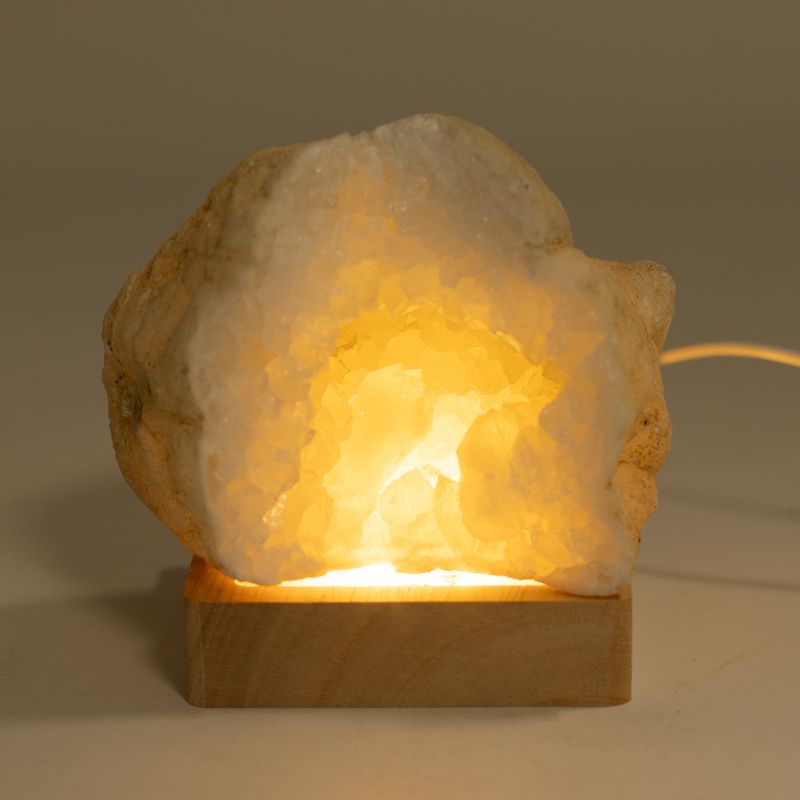8cm Štvorcový Drevený USB LED Stojan - Studené/Teplé/Denné Svetlo