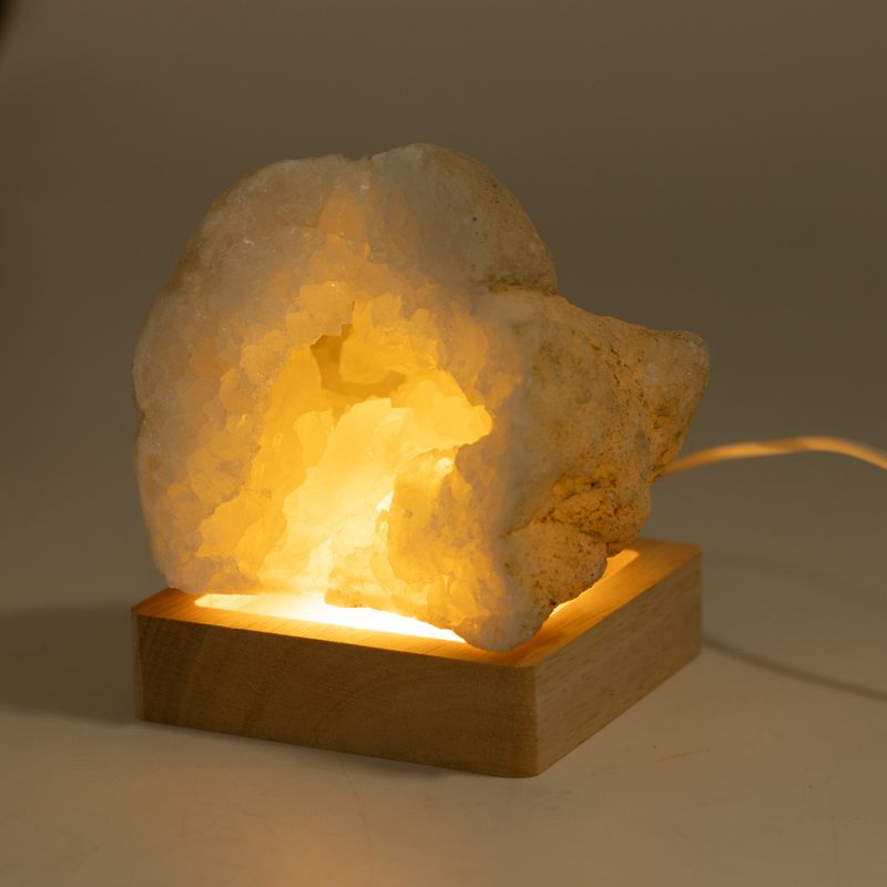 8cm Štvorcový Drevený USB LED Stojan - Studené/Teplé/Denné Svetlo