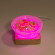 8 cm Štvorcový Drevený USB LED Stojan - Viacfarebný