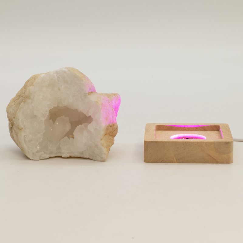 8 cm Štvorcový Drevený USB LED Stojan - Viacfarebný