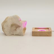 8 cm Štvorcový Drevený USB LED Stojan - Viacfarebný