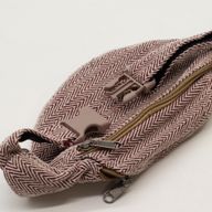 Taška na opasok v štýle bavlno-konopného materiálu (alebo fanny taška) - vínová
