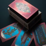 Ružová krabička Ruby Foil tarotových kariet - darčeková sada v krabičke so sprievodnou brožúrou