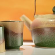 Japonská súprava na čaj v štýle kyusu - pre zelený čaj - štyri šálky