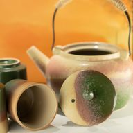 Japonská súprava na čaj v štýle kyusu - pre zelený čaj - štyri šálky