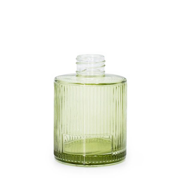 150ml Vrúbkovaná Okrúhla Fľaštička na Difúzor (28 mm hrdlo) - Dymová Zelená