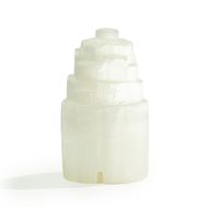 Prírodná selenitová vežová lampa - 15 cm