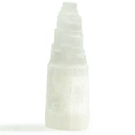 Prírodná selenitová vežová lampa - 25 cm