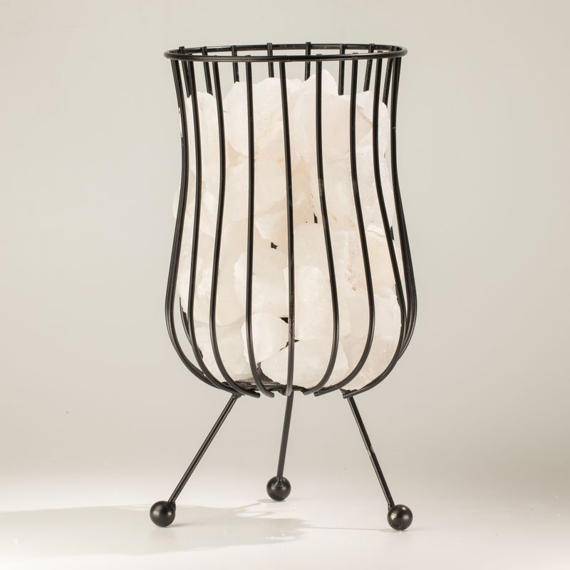 Vysoký brazier zo soľného kameňa - Biele kúsky soli