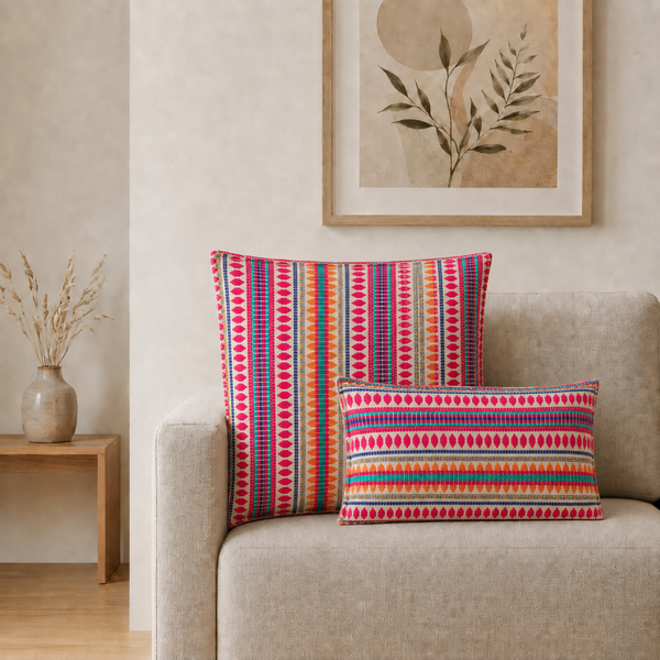 Klasická obliečka na vankúš - Neónové prúžky - 60 × 60 cm - Jumbo štýl