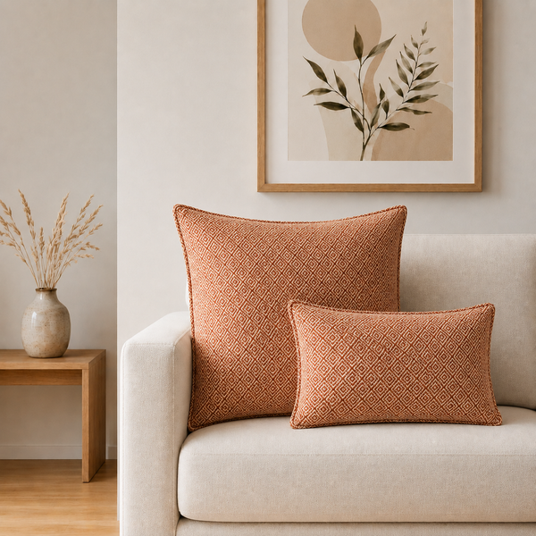 Klasická obliečka na vankúš - bordové štvorce - 60 × 60 cm - Jumbo štýl