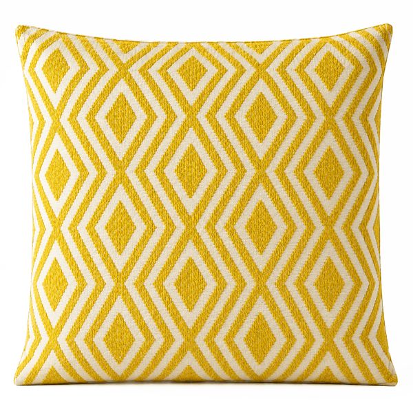 Klasická obliečka na vankúš - horčicové diamanty - 60 × 60 cm - Jumbo štýl