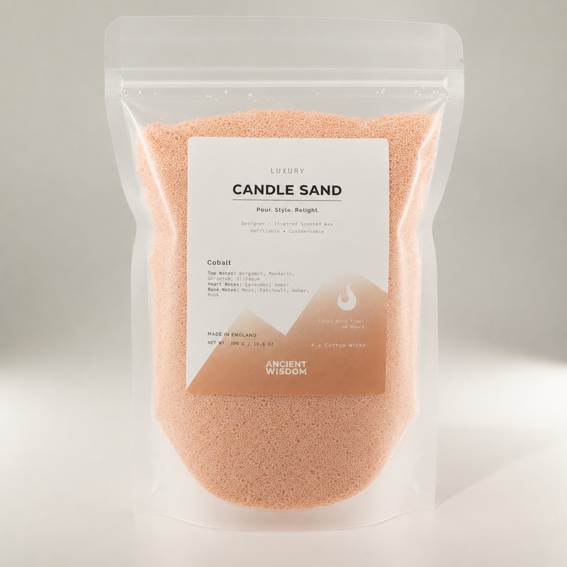 Vonná sviečka piesková - taupe oranžová - kobaltová - 300 g