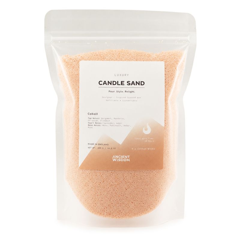 Vonná sviečka piesková - taupe oranžová - kobaltová - 300 g