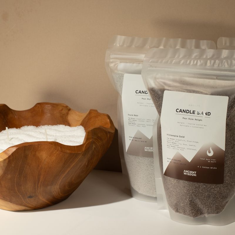Vonná sviečka piesková - taupe oranžová - kobaltová - 300 g
