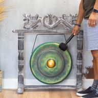 Stredný gong na stojane - 50 cm - zelený náter