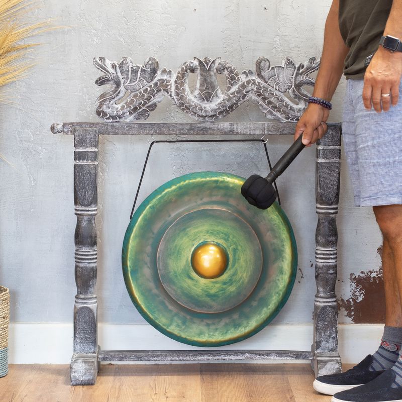 Stredný gong na stojane - 50 cm - zelený náter