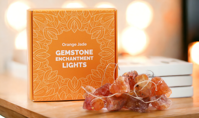 Drahokamové očarovacie svetlá - oranžový jadeit